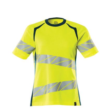 ACCELERATE SAFE T-SHIRT HI-VIS YELLOW/DARKPETROLEUM (2XL(1 PCS.))