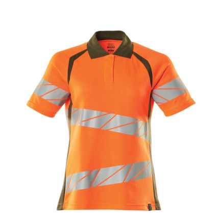 ACCELERATE SAFE POLO SHIRT HI-VIS ORANGE/MOSSGREEN (2XL(1 PCS.))