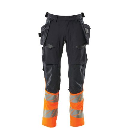 ACCELERATE SAFE TROUSERS WITH HOLSTER POCKETS DARK NAVY/HI-VIS ORANGE (L30W32.5)