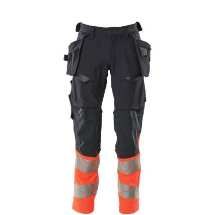 ACCELERATE SAFE TROUSERS WITH HOLSTER POCKETSDARK NAVY/HI-VIS RED (L30W30.5)