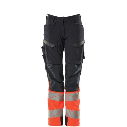 ACCELERATE SAFE TROUSERS WITH KNEEPAD POCKETSDARK NAVY/HI-VIS RED (L30W29)