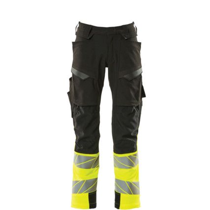 ACCELERATE SAFE TROUSERS WITH KNEEPAD POCKETSBLACK/HI-VIS YELLOW (L30W30.5)