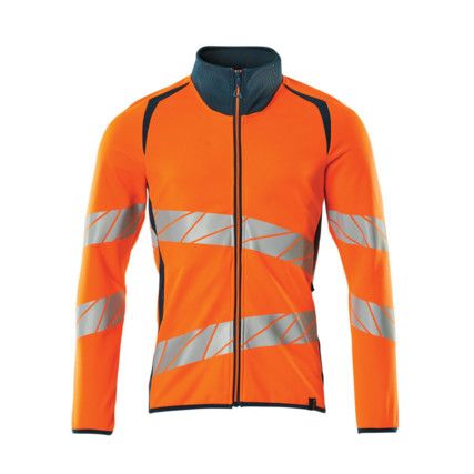 ACCELERATE SAFE SWEATSHIRT WITH ZIPPER HI-VISORANGE/DARK PETROLEUM (XS)