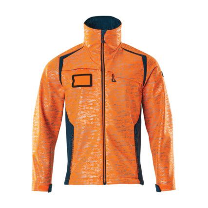 ACCELERATE SAFE SOFTSHELL JACKET HI-VISORANGE/DARK PETROLEUM (S)