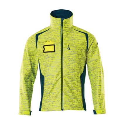 ACCELERATE SAFE SOFTSHELL JACKET HI-VISYELLOW/DARK PETROLEUM (S)