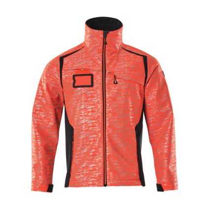 ACCELERATE SAFE SOFTSHELL JACKET HI-VIS RED/DARKNAVY (S)