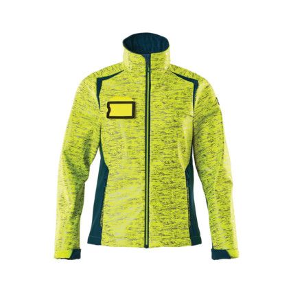 ACCELERATE SAFE SOFTSHELL JACKET HI-VISYELLOW/DARK PETROLEUM (XS)