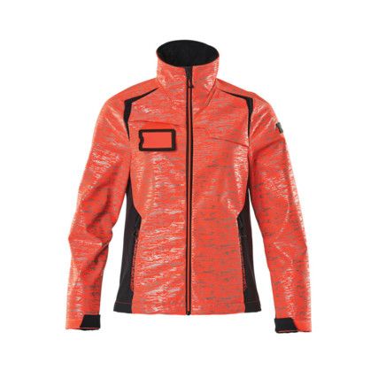 ACCELERATE SAFE SOFTSHELL JACKET HI-VIS RED/DARKNAVY (XS)