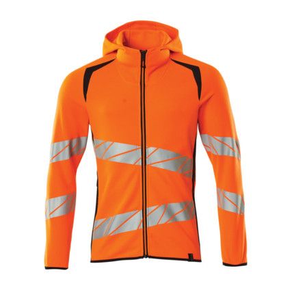 ACCELERATE SAFE HOODIE WITH ZIPPER HI-VISORANGE/DARK NAVY (XS)