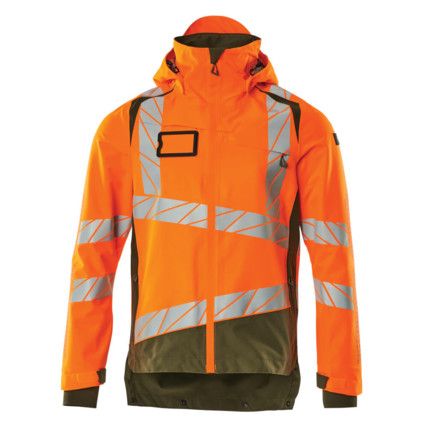 ACCELERATE SAFE OUTER SHELL JACKET HI-VISORANGE/MOSS GREEN (S)