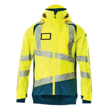 ACCELERATE SAFE OUTER SHELL JACKET HI-VISYELLOW/DARK PETROLEUM (S)