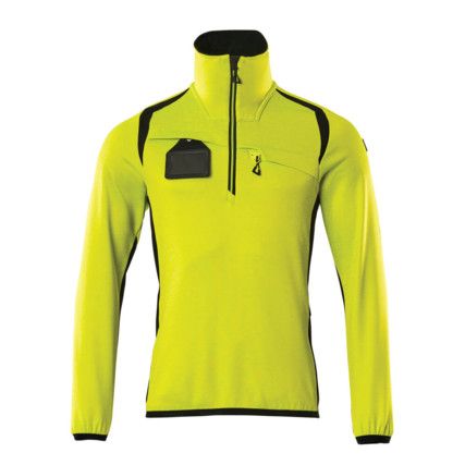 ACCELERATE SAFE FLEECE JUMPER WITH HALF ZIPHI-VIS YELLOW/BLACK (S)