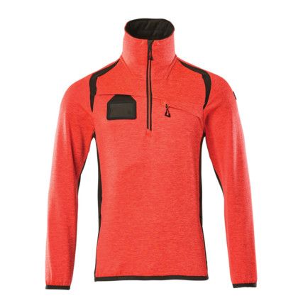 ACCELERATE SAFE FLEECE JUMPER WITH HALF ZIPHI-VIS RED/DARK ANTHRACITE (M)