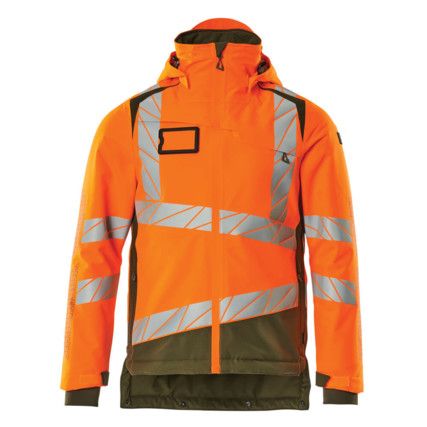 ACCELERATE SAFE WINTER JACKET HI-VIS ORANGE/MOSSGREEN (S)