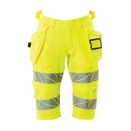 ACCELERATE SAFE SHORTS, LONG, WITH HOLSTERPOCKETS HI-VIS YELLOW (W28.5)