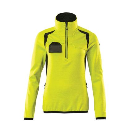 ACCELERATE SAFE FLEECE JUMPER WITH HALF ZIPHI-VIS YELLOW/BLACK (XS)