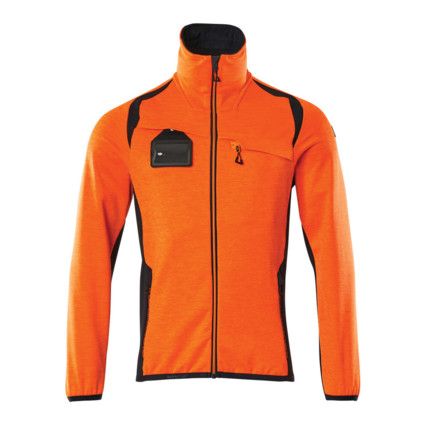 ACCELERATE SAFE FLEECE JUMPER WITH ZIPPER HI-VISORANGE/DARK NAVY (S)