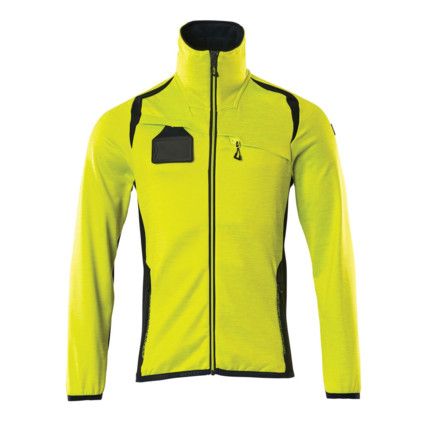 ACCELERATE SAFE FLEECE JUMPER WITH ZIPPER HI-VISYELLOW/DARK NAVY (S)