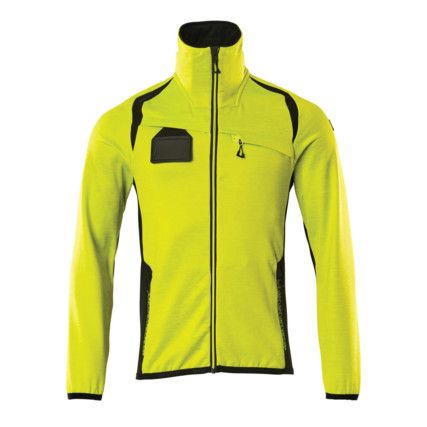 ACCELERATE SAFE FLEECE JUMPER WITH ZIPPER HI-VISYELLOW/BLACK (S)