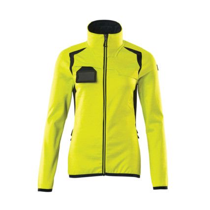 ACCELERATE SAFE FLEECE JUMPER WITH ZIPPER HI-VISYELLOW/DARK NAVY (XS)