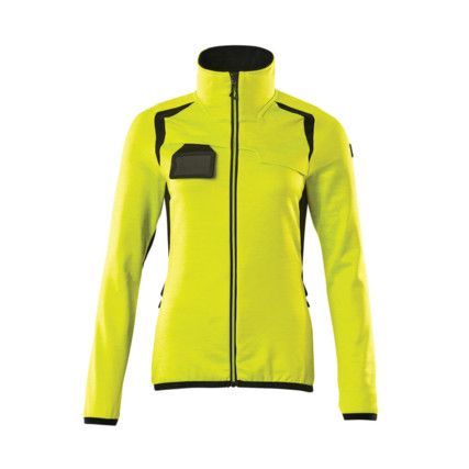 ACCELERATE SAFE FLEECE JUMPER WITH ZIPPER HI-VISYELLOW/BLACK (XS)