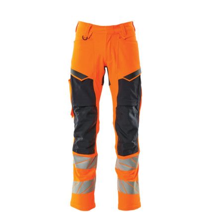 ACCELERATE SAFE TROUSERS WITH KNEEPAD POCKETS HI-VIS ORANGE/DARK NAVY (L30W34.5)