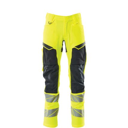 ACCELERATE SAFE TROUSERS WITH KNEEPAD POCKETS HI-VIS YELLOW/DARK NAVY (L30W30.5)