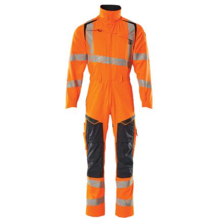 ACCELERATE SAFE BOILERSUIT WITH KNEEPAD POCKETSHI-VIS ORANGE/DARK NAVY (S)