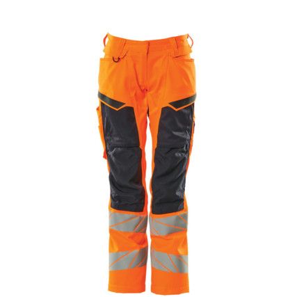 ACCELERATE SAFE TROUSERS WITH KNEEPAD POCKETS HI-VIS ORANGE/DARK NAVY (L30W30.5)