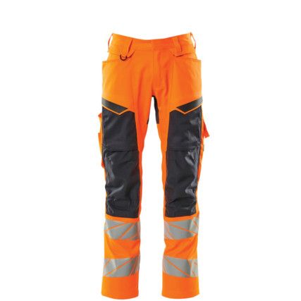 ACCELERATE SAFE TROUSERS WITH KNEEPAD POCKETS HI-VIS ORANGE/DARK NAVY (L30W30.5)