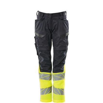 ACCELERATE SAFE TROUSERS WITH KNEEPAD POCKETSDARK NAVY/HI-VIS YELLOW (L30W37)