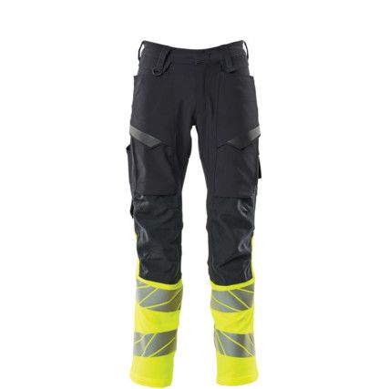 ACCELERATE SAFE TROUSERS WITH KNEEPAD POCKETS DARK NAVY/HI-VIS YELLOW (L30W30.5)