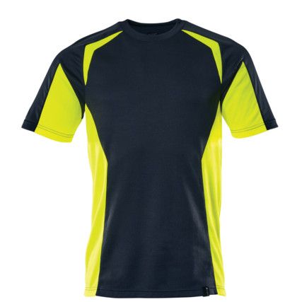 ACCELERATE SAFE T-SHIRT DARK NAVY/HI-VIS YELLOW(XS)