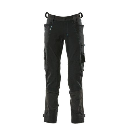 TROUSERS WITH KNEEPAD POCKETS BLACK (L30W27)