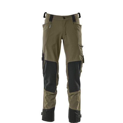 TROUSERS WITH KNEEPAD POCKETS MOSS GREEN (L30W27)