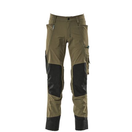 TROUSERS WITH KNEEPAD POCKETS MOSS GREEN (L30W27)