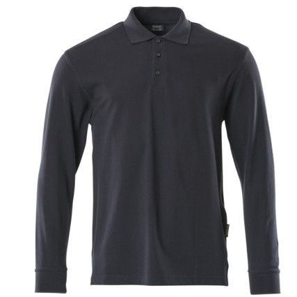 MANILA POLO SHIRT, LONG-SLEEVED GRAPHITE BLUE (XS)