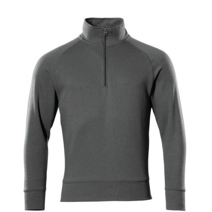 NANTES SWEATSHIRT WITH HALF ZIP DARK ANTHRACITE (XS)