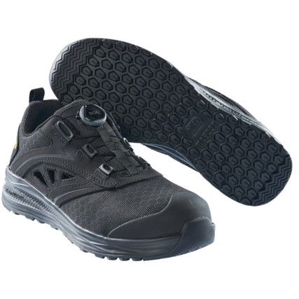 Unisex Composite Sandal Safety Shoes, Size 10, Black, Polyester Upper, Carbon Fibre Toe Cap, S1P, EN ISO 20345:2011