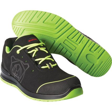 SAFETY SHOE BLACK/LIME GREEN (2.5)