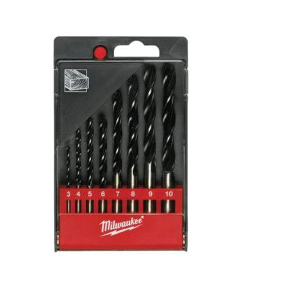 LIP & SPUR BRAD POINT DRILL FOR WOOD SET 3-10mm (8PC)