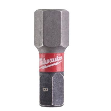 1/4"HEX; SHOCKWAVE IMPACT DUTY DRIVER BIT HEX 8mmx25mm (PK-2)