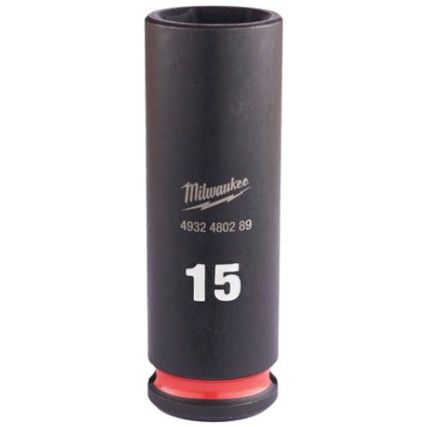 3/8"SQ DRIVE; SHOCKWAVE IMPACT SOCKET 15mm DEEP-II