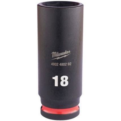 3/8"SQ DRIVE; SHOCKWAVE IMPACT SOCKET 18mm DEEP-II