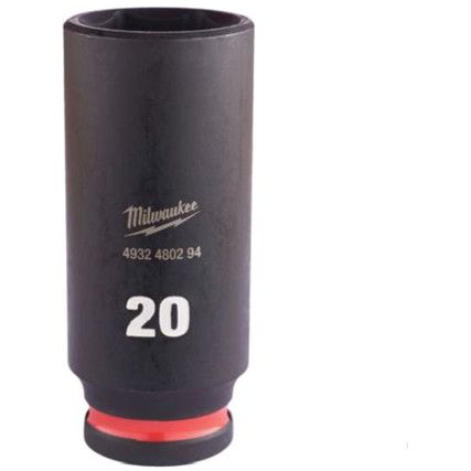 3/8"SQ DRIVE; SHOCKWAVE IMPACT SOCKET 20mm DEEP-II