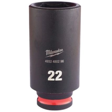 3/8"SQ DRIVE; SHOCKWAVE IMPACT SOCKET 22mm DEEP-II