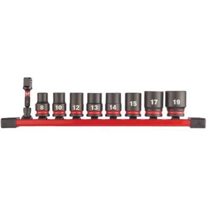 3/8"SQ DRIVE; SHOCKWAVE IMPACT SOCKET SET 8-19mm STD-II (9PC)