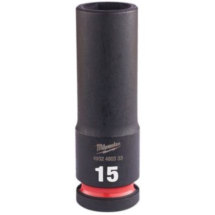 1/2"SQ DRIVE; SHOCKWAVE IMPACT SOCKET 15mm DEEP-II