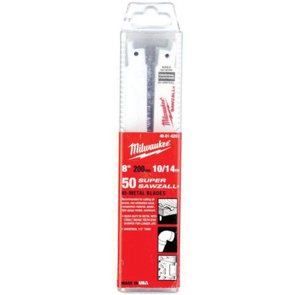 SAWZALL RECIPRO' BLADE MULTI MATERIAL 200mm 10/14TPI (PK-50)