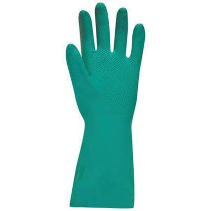 Nitritech III, Chemical Resistant Gloves, Green, Nitrile, Unlined, Size 10